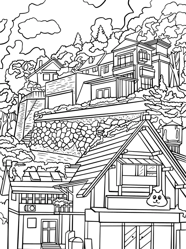 Colorful Cottages in the Mountains