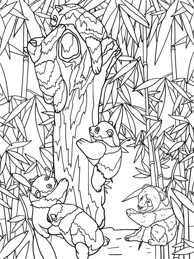 Pandas in the Bamboo Forest