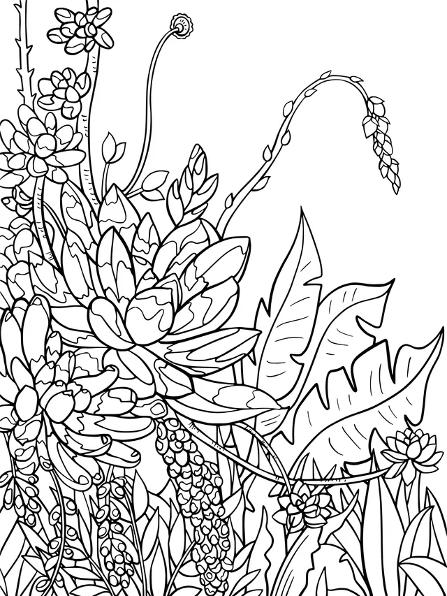 Colorful Succulent Plant Illustration