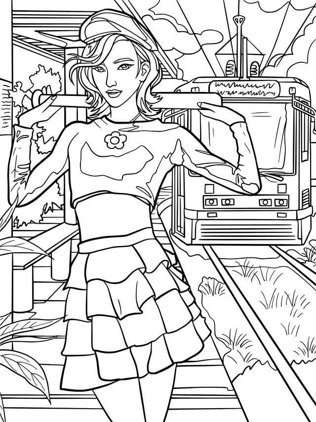 Fashionable Girl on the Platform