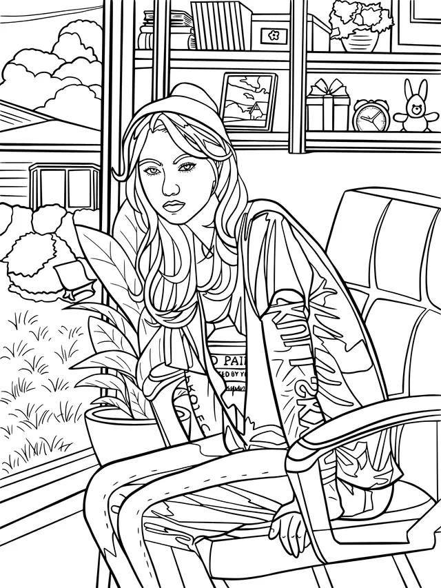A stylish girl sitting on a chair