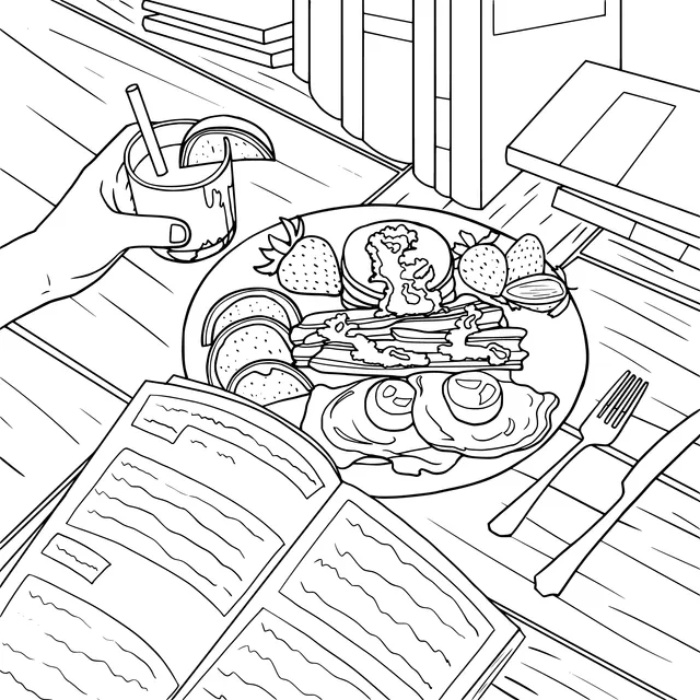 Enjoy breakfast and reading time