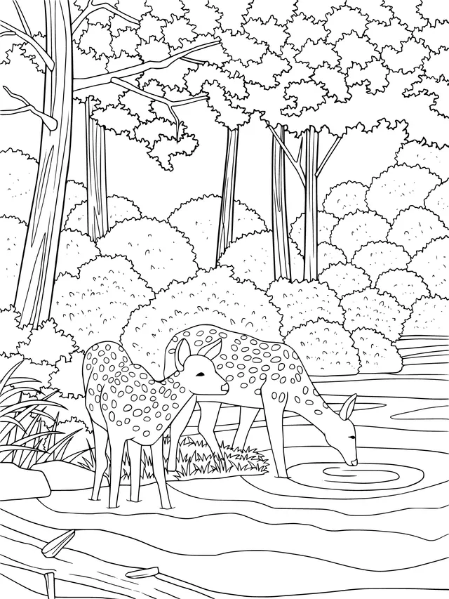 Deer by the Stream