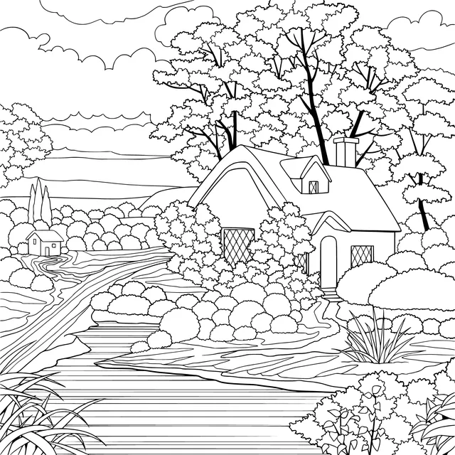 Beautiful Scenery of a Country Cottage