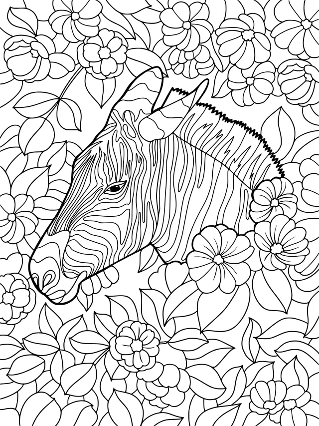 Zebra in the Flower丛