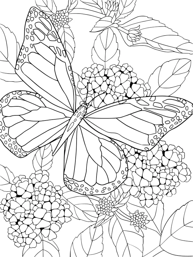 Blue Butterfly and Yellow Flowers