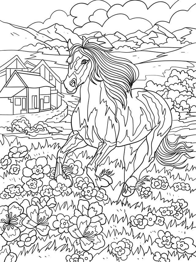 A Galloping Horse on the Prairie