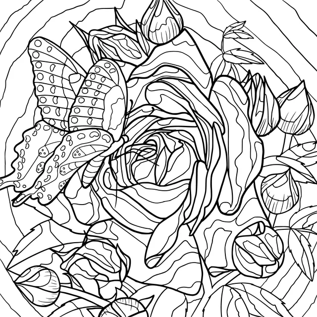 Butterfly and Rose