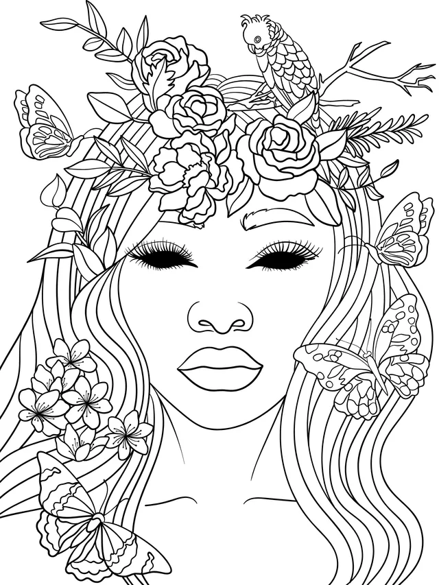 Dreamy Woman Among the Flowers