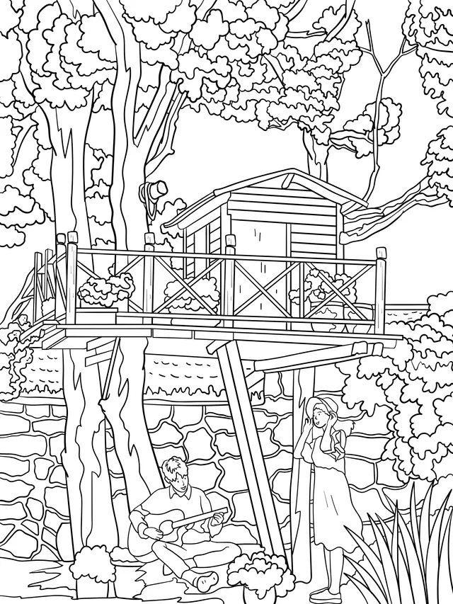 Music Time Under the Tree - house