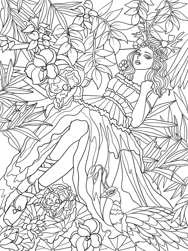 The Purple - clad Maiden among Flowers
