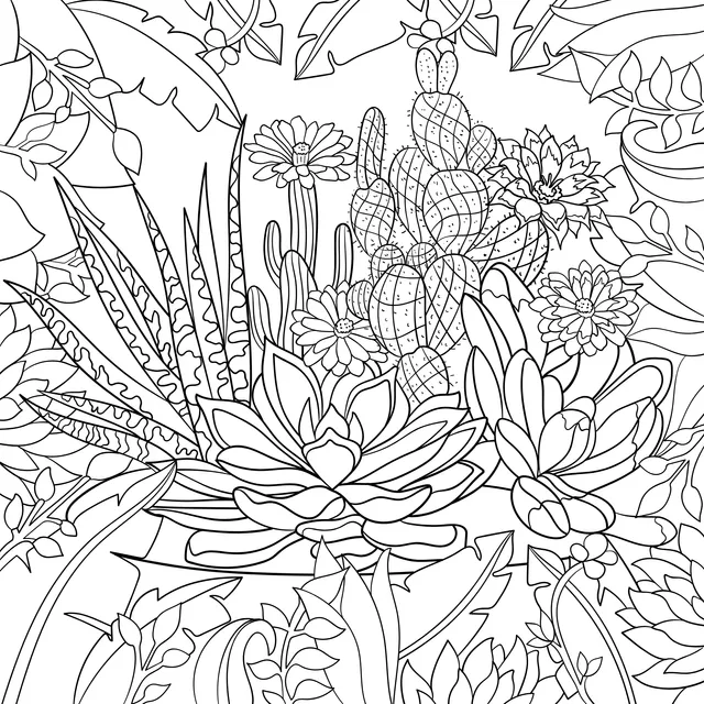 Colorful Succulent Plant Illustration