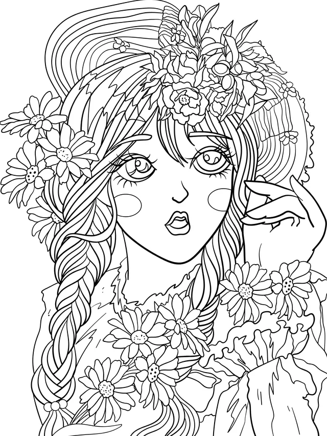 Girl with a flower wreath