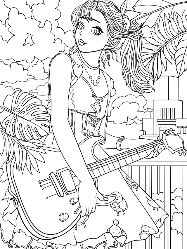 Girl Playing the Guitar