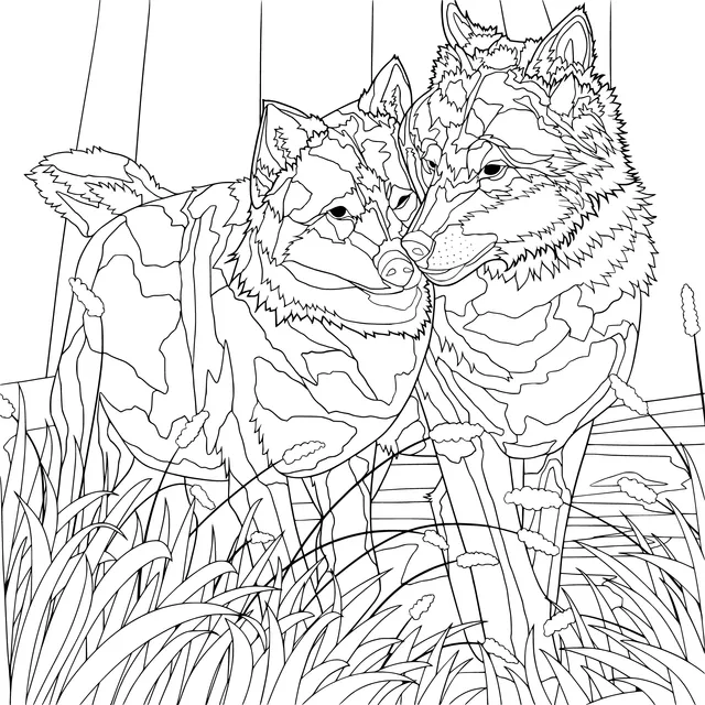 Intimate Wolves in the Forest