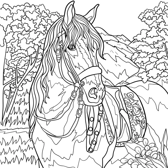 A Steed in the Mountains and Forests