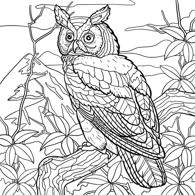 Owl Perched on a Branch