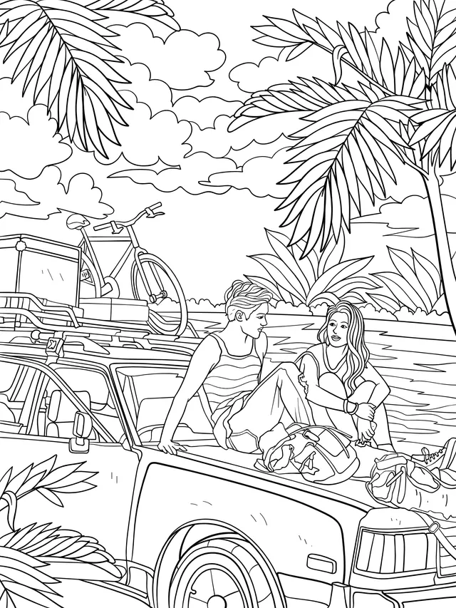 Romantic travel time for a couple