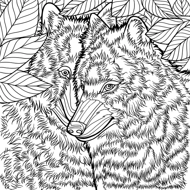 Two Wolves in the Forest
