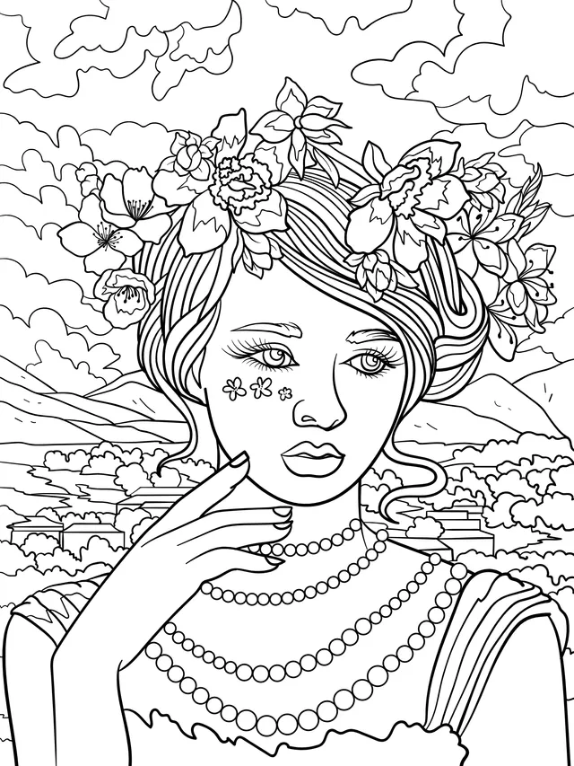 Woman Surrounded by Flowers