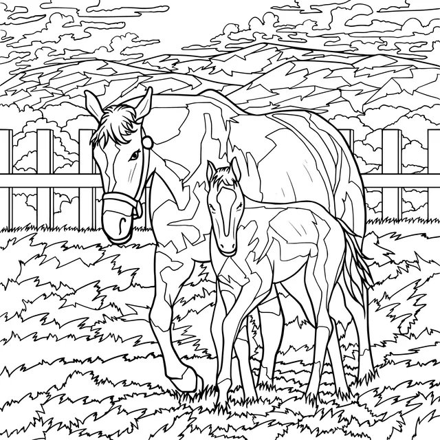 A Mare and Her Foal