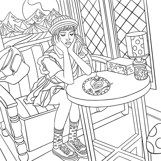 Girl in Thought by the Window