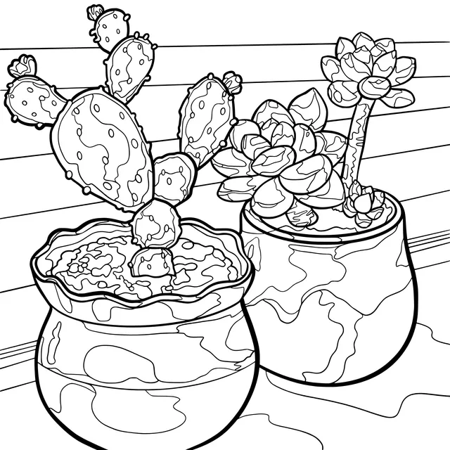 Two pots of succulent plants