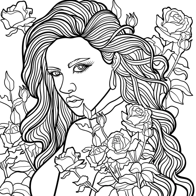 Woman among Roses