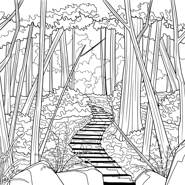 Sunset Path in the Forest