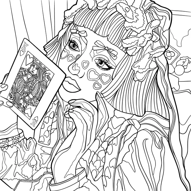 Woman in Queen of Hearts - themed attire
