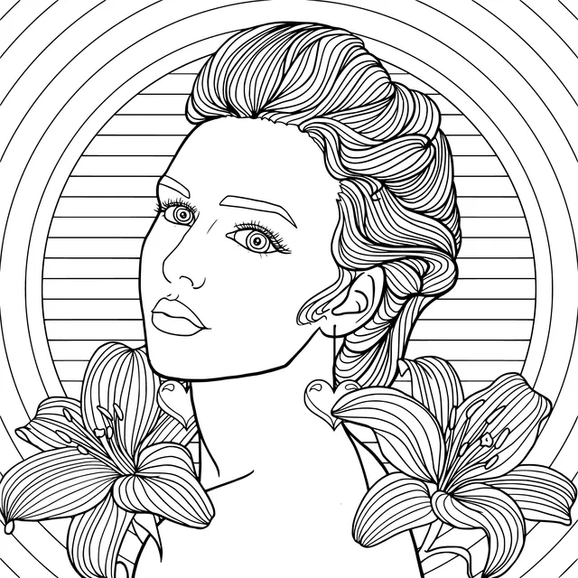 Beautiful Lady with Flowers