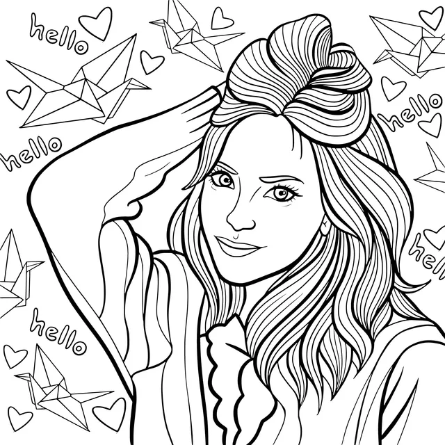 Girl Surrounded by Origami and Greetings