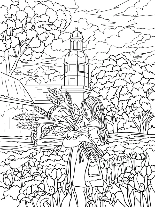 Woman Holding Wheat in Autumn