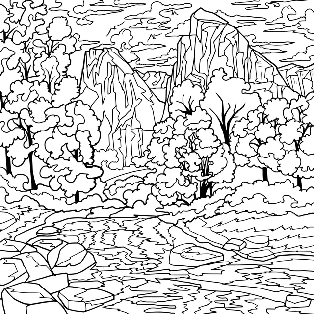Mountain Stream Landscape