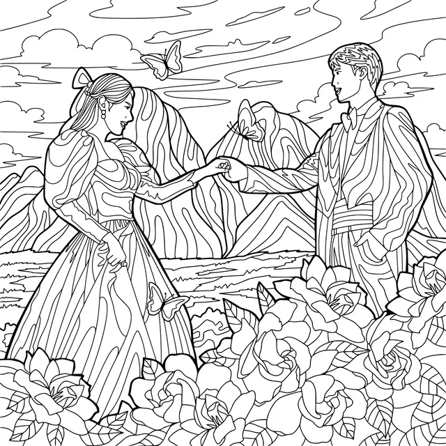 Romantic Encounter in the Garden