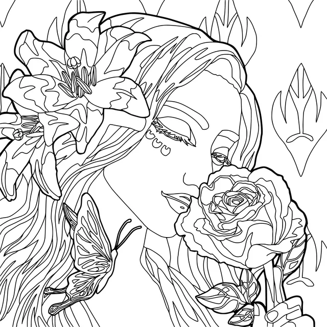 Dreamy Woman Holding a Rose