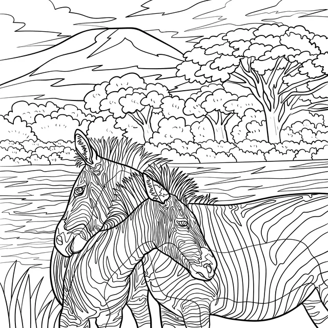 Zebras by the River