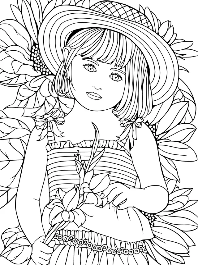 Girl Holding Flowers
