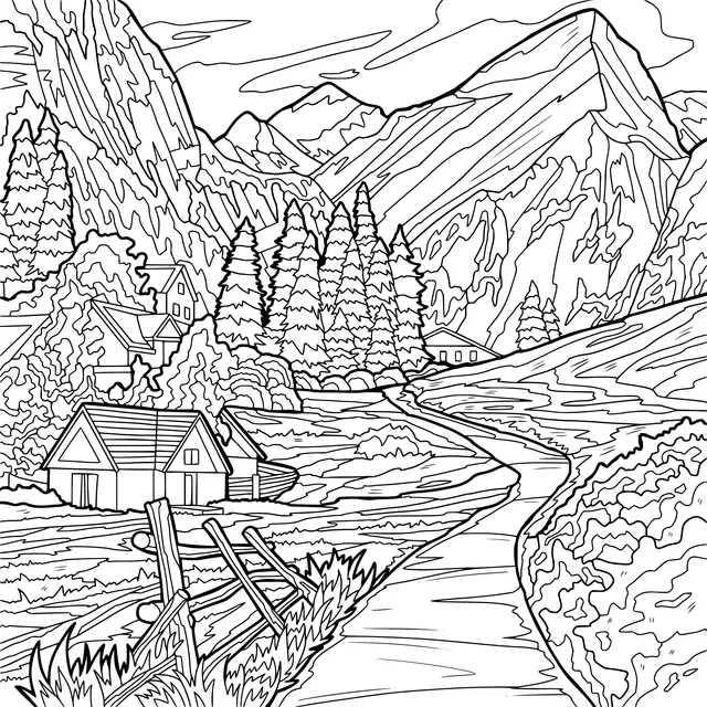 Rural scenery in the mountains