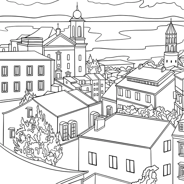 Scenery of a Small Town
