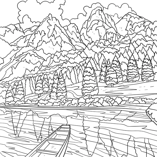 Small Boat in the Mountains and Waters