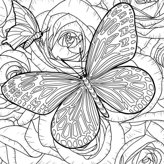Butterflies among Roses