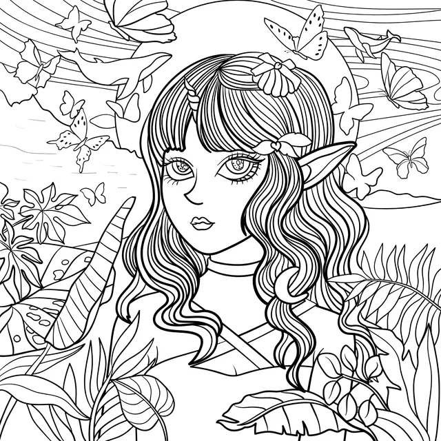 Elf Maiden in the Fantasy Forest