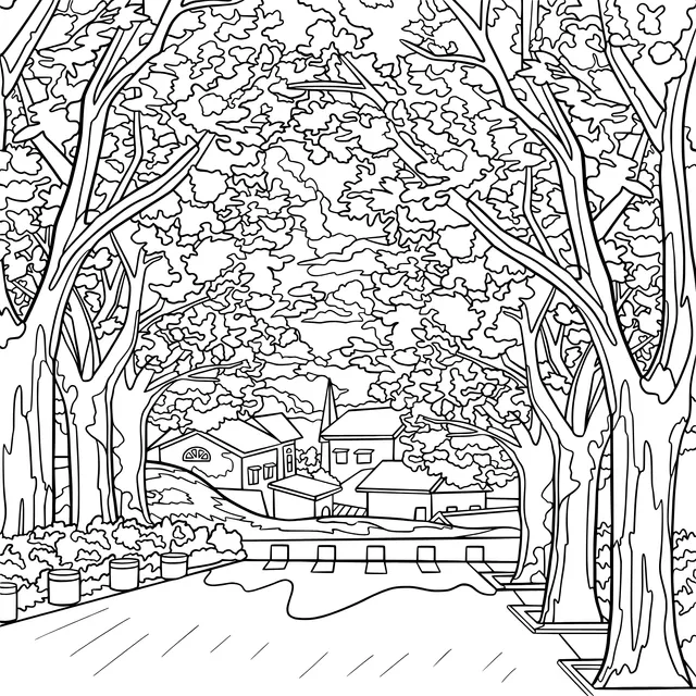 Village under the Shade of Trees