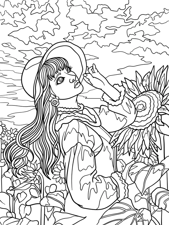 Girl in the Sunflower Field
