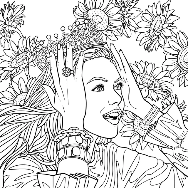 Joyful Woman Wearing a Crown