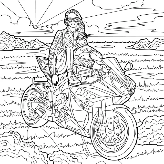Woman on a Motorcycle