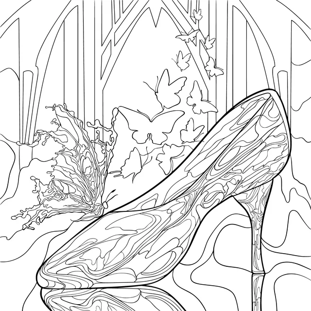 Dreamy Crystal High - heel Shoes and Butterflies