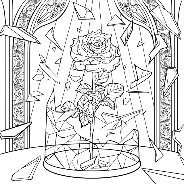 Rose in a Broken Glass Dome