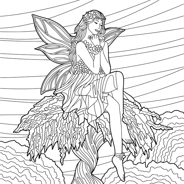 Fairy sitting on top of a tree